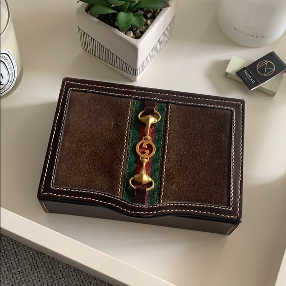 Gucci Accessories - GUCCI vintage accessories leather jewelry box